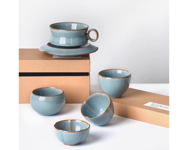 Brewista Golden Net Ice Break Celadon Porcelain cup